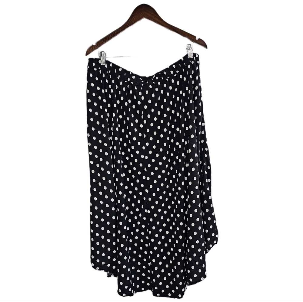 Lane Bryant polka dot hi lo midi a-line skirt black and white size 18/20 - Picture 8 of 11
